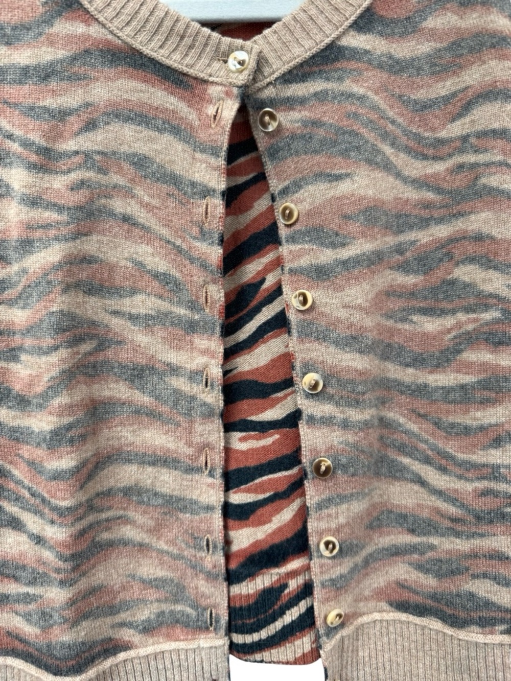 Free People Tiger Stripe Cashmere Blend Knit Cardigan Small - Picture 7 of 7